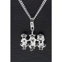 MOOYE ® - Collectie Zilveren Apen horen, zien en zwijgen hanger n bedel