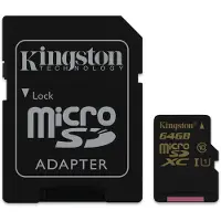 Kingston microSDXC Class 10 UHS-I UHS Class 1 + SD-adapter 64GB