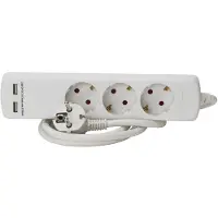 Kopp 220702010 Stekkerdoos zonder schakelaar 3-voudig Arctisch-wit Randaarde stekker 1 stuk(s)
