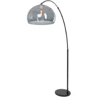 Steinhauer Booglamp Stresa zwart met smoke glas