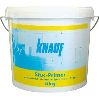 Molecule Knauf, Stuc-primer, Primer voor sterk of onregelmatig zuigende ondergronden zoals cellenbeton of kalkzandsteen, bedoeld om verbranding van het gipspleister te voorkomen, 5 kg