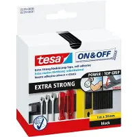 TESA On & Off -Velcro Klittenbandstrook 55229-ZW - 50 mm x 1 m - Zwart