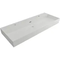 Plieger Wastafel Kansas Wit 2 kraangaten 120x45x12 cm