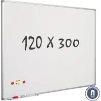 Smit Visual Whitebord 120x400cm Softline profiel 8mm, gelakt staal wit