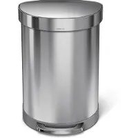Simplehuman Semi Round RVS Zilver 60L