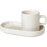 Blomus Pilar espressokopje met schotel, 2 stuks Moonbeam