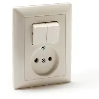 JUNG AS500 serie wit inbouwschakelaar en wandcontactdoos - AS5545EU