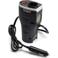 Technaxx TE13 Omvormer 200 W 12 V/DC - 230 V/AC, 5 V/DC Past in bekerhouder