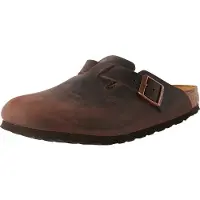 Birkenstock Leren Boston Oiled klompen (Smalle Pasvorm) bruin (37), Leer, Plat, Geen, Casual 860133