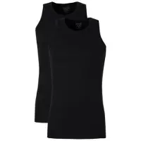 Claesen's - Singlet 2 pack Black Rib Cotton/LycraCL 1333-Black-M