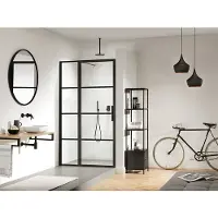 Sealskin Soho 2-delige deur linker versie 120x210cm zwart-helder glas