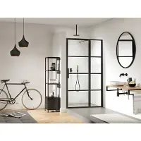 Sealskin Soho 2-delige deur rechter versie 100x210cm zwart-helder glas
