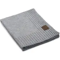 Knit Factory Uni Plaid - Licht Grijs - 160x130 cm