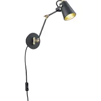 TRIO Design Wand Leeslamp Edward Zwart Met Goud