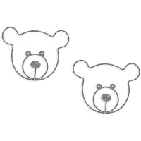 Balvi kapstok The Bear 20 x 16,5 cm metaal grijs 2 stuks