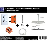 Best design Regendoucheset Verona P200 Inbouw Met Inbouwbox Chroom
