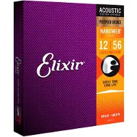 Elixir 16077 NANOWEB Phosphor Bronze Medium Light 12-56