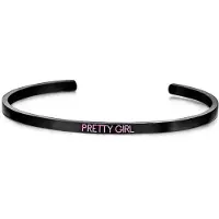 Key Moments 8KM-BG0008 Bangle met tekst Pretty girl, zirkonia, one-size zwart