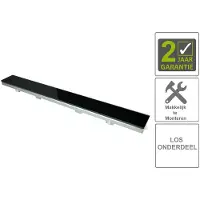 Boss & Wessing Bws glasrooster tbv rvs douchegoot 110x7 cm zwart
