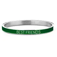 Key Moments 8KM BC0006 Stalen Bangle met Tekst Best Friends One-size Zilverkleurig / Groen