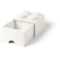 LEGO Opbergsteen met 4 noppen en 1 lade - wit