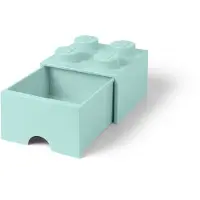 LEGO Felazuurblauwe opslagsteen met 4 noppen en een lade