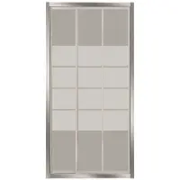 Van Marcke GO Nisdeur VM Go Avis 120x185cm Schuifdeur 4mm Veiligheidsglas Met Stroken Chroom