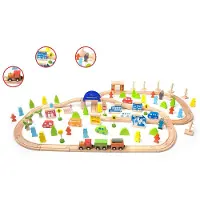 Classic World Set Spoorbaan Houten Trein + Figuren 110 st.