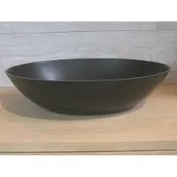 Luca Waskom sanitair ovaal 57x40x14 cm solid surface 8 mm dik antraciet