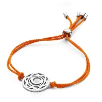 CO88 Collection Collection Chakra 8CB 90213 Armband met Stalen Element - Sacral Chakra Ø 20 mm - One-size - Oranje