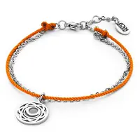 CO88 Collection Collection Chakra 8CB 90206 Stalen Armband met Hanger - Sacral Chakra ? 15 mm - Lengte 18 + 3 cm - Oranje