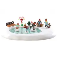 Lemax Kerstfiguur Gingerbread skating schaatsbaan pond b/o (4.5v)