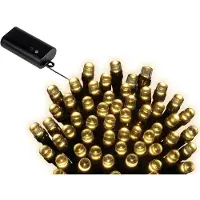 Lumineo Kerstverlichting op batterijen 17.90 meter | Warm wit met Twinkle effect | 240 lampjes met timer |