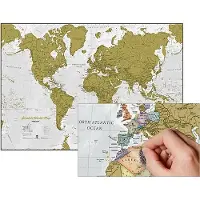 Maps International Kras de Wereld - Engelse uitvoering met luxe afwerking -