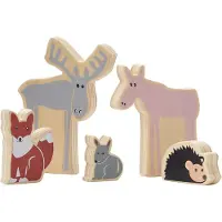 Kids Concept dieren Edvin junior 6,5 x 12 cm hout 5 stuks