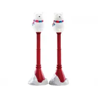 Hermie Polar Bear Street Lamp Set Of 2 B/o (4.5v)
