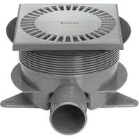 Easy drain Easydrain Aqua Brilliant vloerput abs 15 x 15 cm.zij-en onderuitloop Rvs Geborsteld