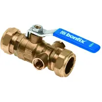 Bonfix knel stopkraan in kogeluitvoering 12x12 mm, messing