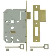 Nemef 1266 Deurslot | DM50mm | S55mm | krukgat 8mm | voorplaat messing 20x174mm afgerond | messing dag- en nachtschoot | 2 sleutels | DR 1+3/2+4 - 9126605531
