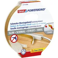 TESA SLIM 55714-00000-00 Montagetape Powerbond Wit (l x b) 5 m x 9 mm 2 stuk(s)