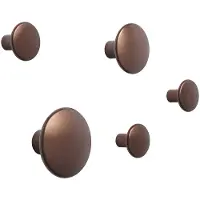Muuto Dots wandhaak metaal 5-pack Umber