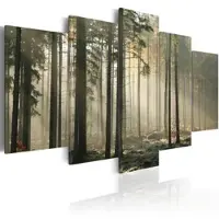 Karo-art Canvas Schilderij Licht in het donker, Bos, 5luik, 2 maten