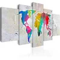 Karo-art Karo-artSchilderij - Energie van de aarde, wereldkaart