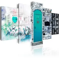 Karo-art Schilderij - Retro Huis - Home