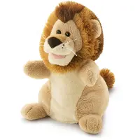 Trudi - Puppets Handpop Leeuw 25 cm - Handgemaakt in Italie - Zacht pluche - Knuffeldier voor jongens en meisjes - Beige - 16x25x15 cm maat S