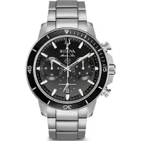 Bulova Marine Star Heren Zilveren Horloge 96B272
