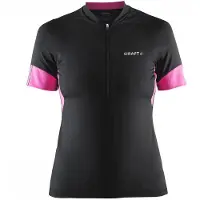 Craft Velo - Fietsshirt dames - Korte mouwen ademend - Zwart/paars