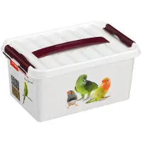 Sunware Q-line huisdieren opbergbox 6L - 30x20x14 cm - Wit/Rood