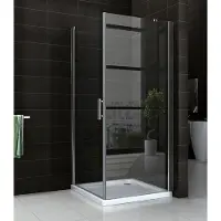 Wiesbaden Single Douchecabine Draaideur Met Zijwand 90x90cm Chroom - Veiligheidsglas - Douche, Douchecabines - 8718503678351