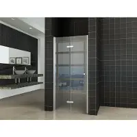 Wiesbaden Fold vouwbare nisdeur 100x202 links 8mm glas met NANO coating